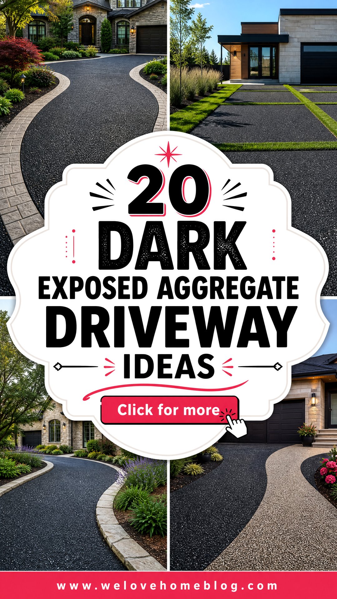 20 Dark Exposed Aggregate Driveway Ideas for Modern Homes - 20 Dark Exposed Aggregate Driveway Ideas for Modern Homes