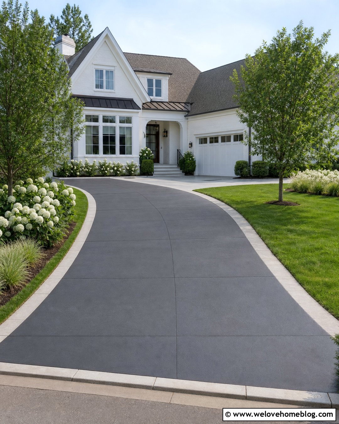 Dark Gray Concrete Resurfacing Driveway