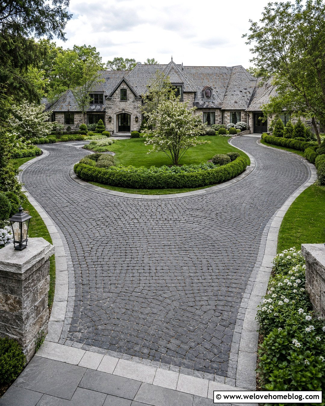 Dark Grey Cobblestone Driveway - 20 Dark Grey Driveway Ideas