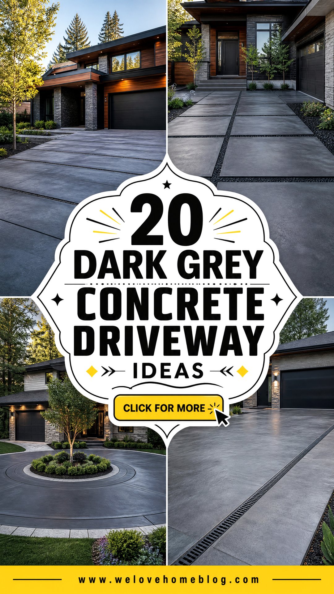 20 Dark Grey Concrete Driveway Ideas for Modern Curb Appeal - 20 Dark Grey Concrete Driveway Ideas for Modern Curb Appeal