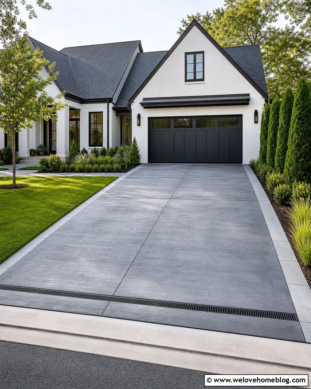 20 Dark Grey Concrete Driveway Ideas for Modern Curb Appeal