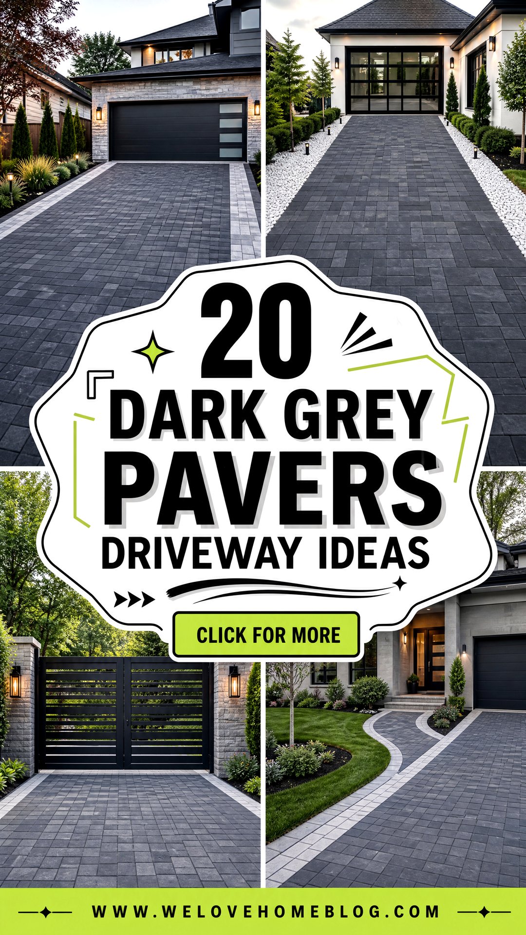 20 Dark Grey Pavers Driveway Ideas for Sleek Modern Exteriors - 20 Dark Grey Pavers Driveway Ideas for Sleek Modern Exteriors