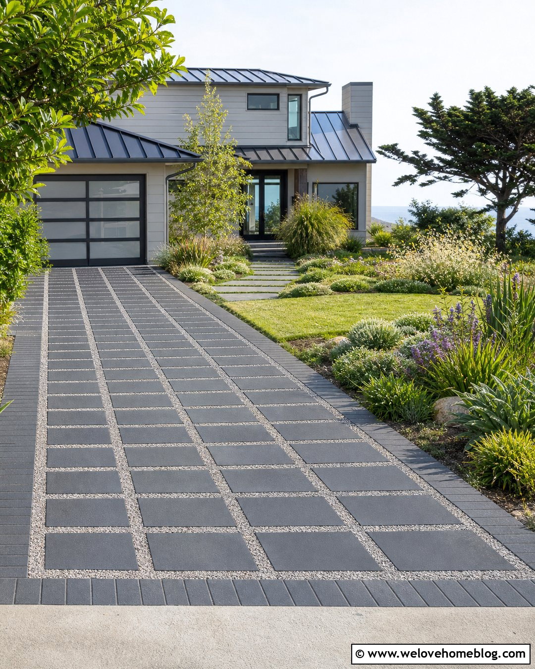 20 Dark Grey Pavers Driveway Ideas for Sleek Modern Exteriors