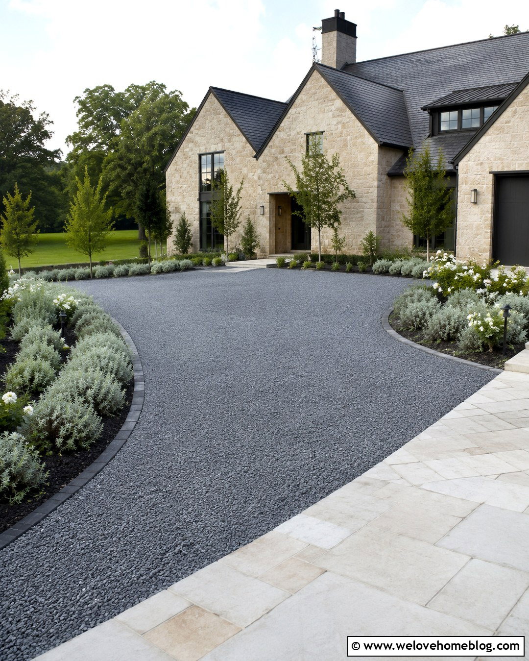 Dark Grey Slate Gravel Driveway - 20 Dark Grey Driveway Ideas