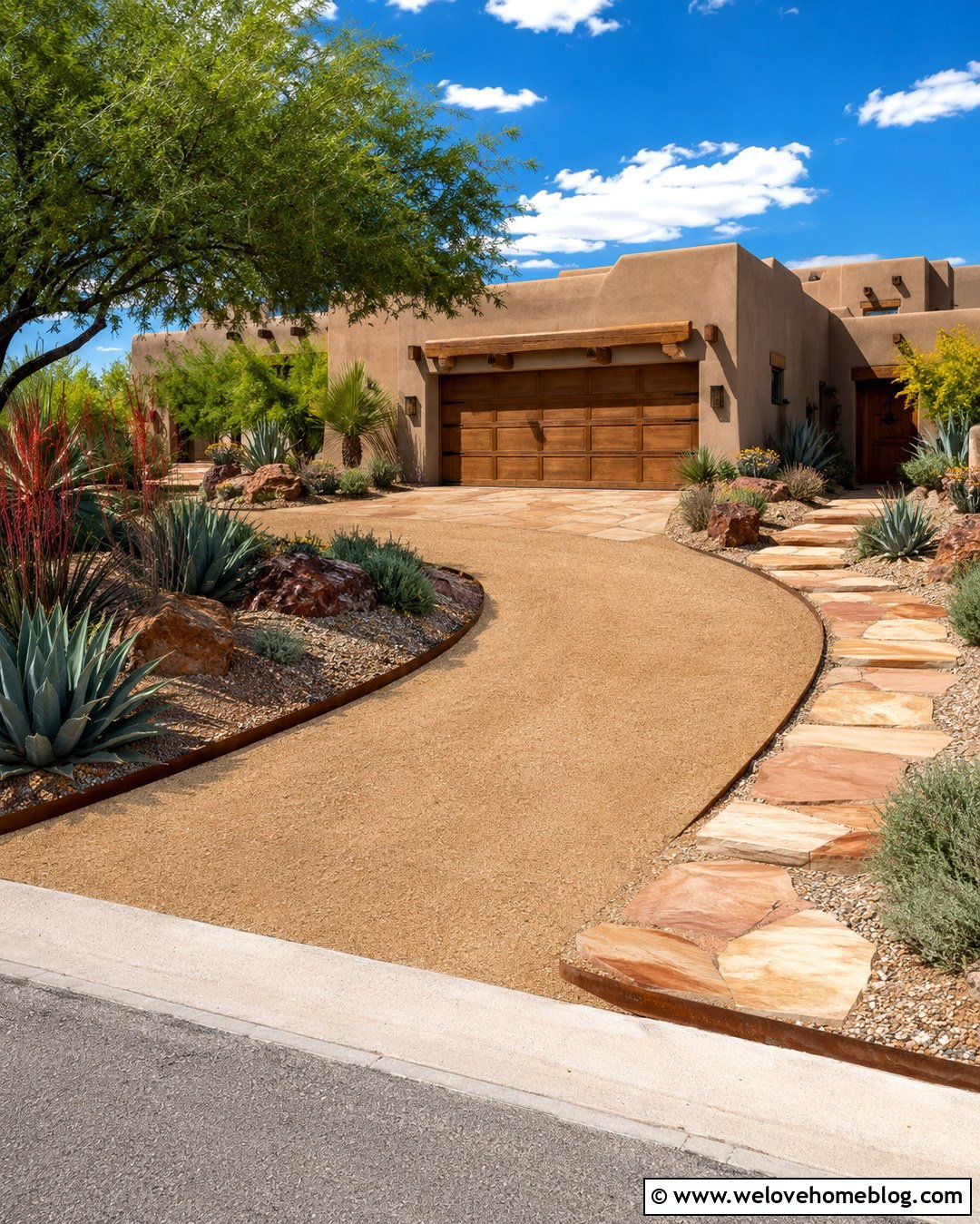 Decomposed Granite Driveway With Desert Landscaping - 20 Creative Driveway Ideas