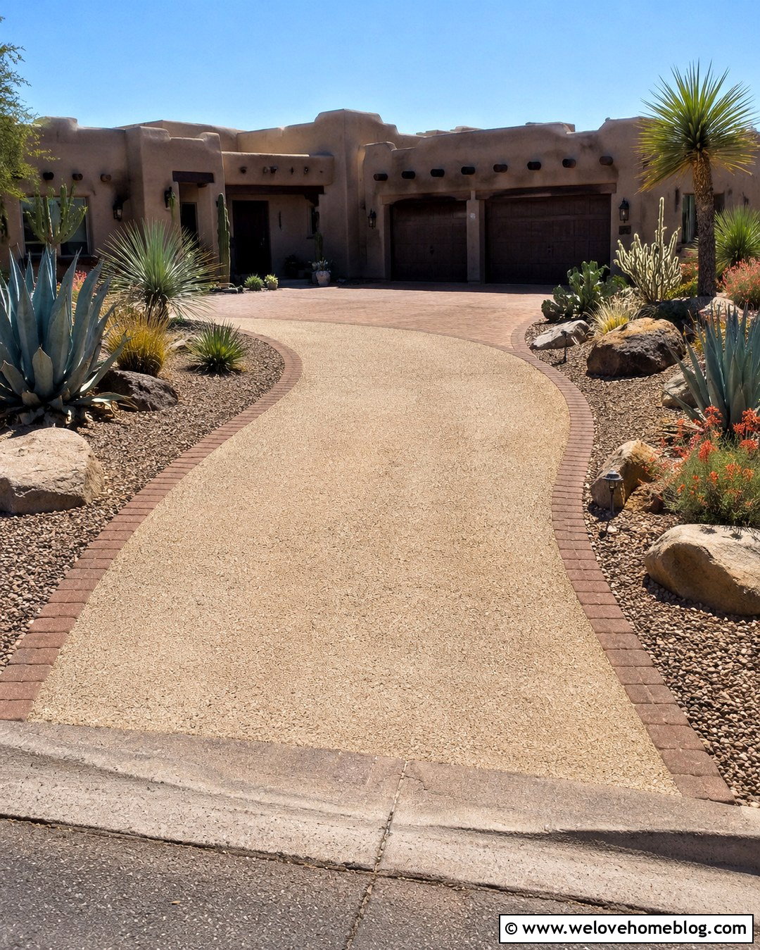 Decomposed Granite Driveway With Desert Landscaping - 20 Nice Driveway Ideas
