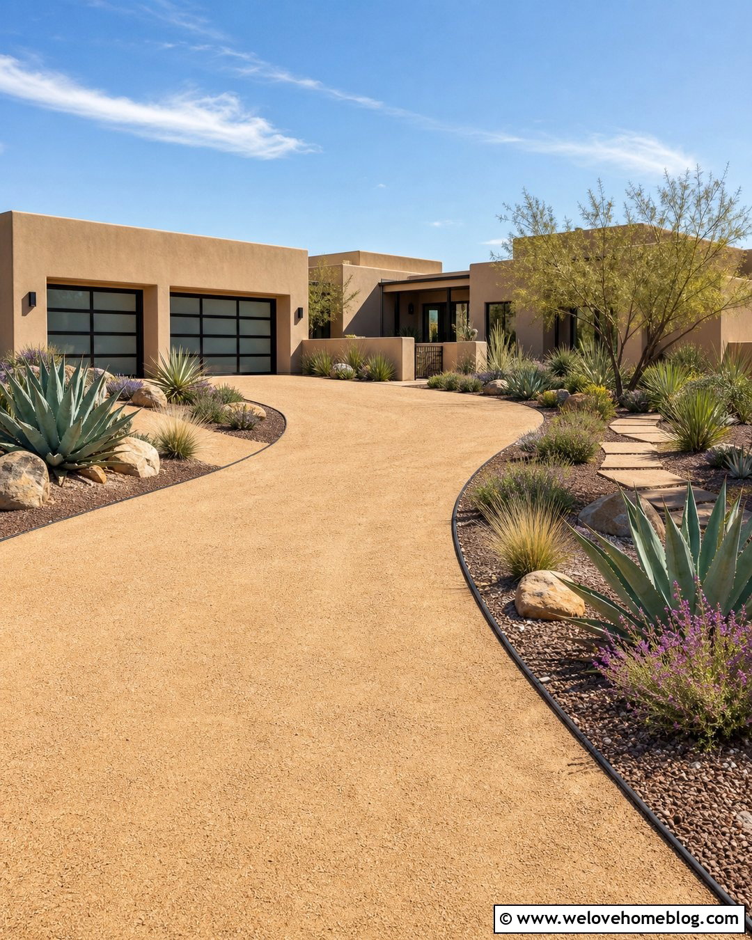 Decomposed Granite Driveway With Steel Edging - 30 Driveway Installation Ideas