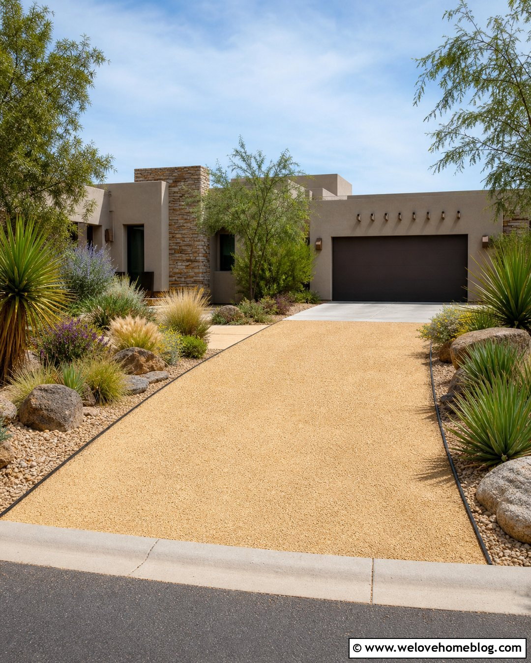 Decomposed Granite Driveway With Steel Edging - 35 cheap driveway ideas
