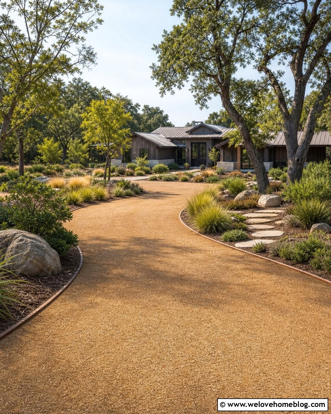 Decomposed Granite Driveway With Timber Edging - 20 driveway through the woods ideas
