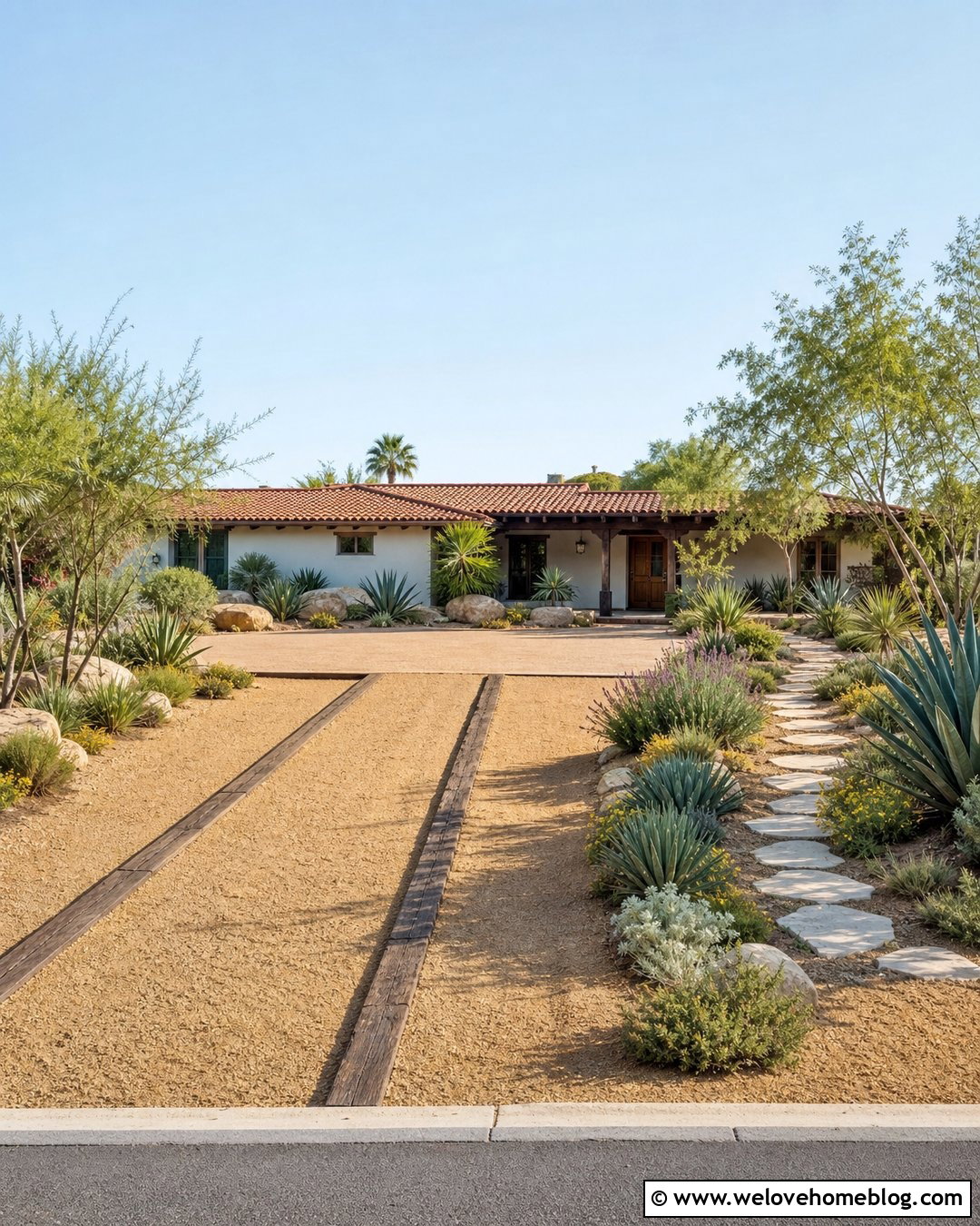 Decomposed Granite Driveway With Timber Edging - 20 Residential Driveway Ideas