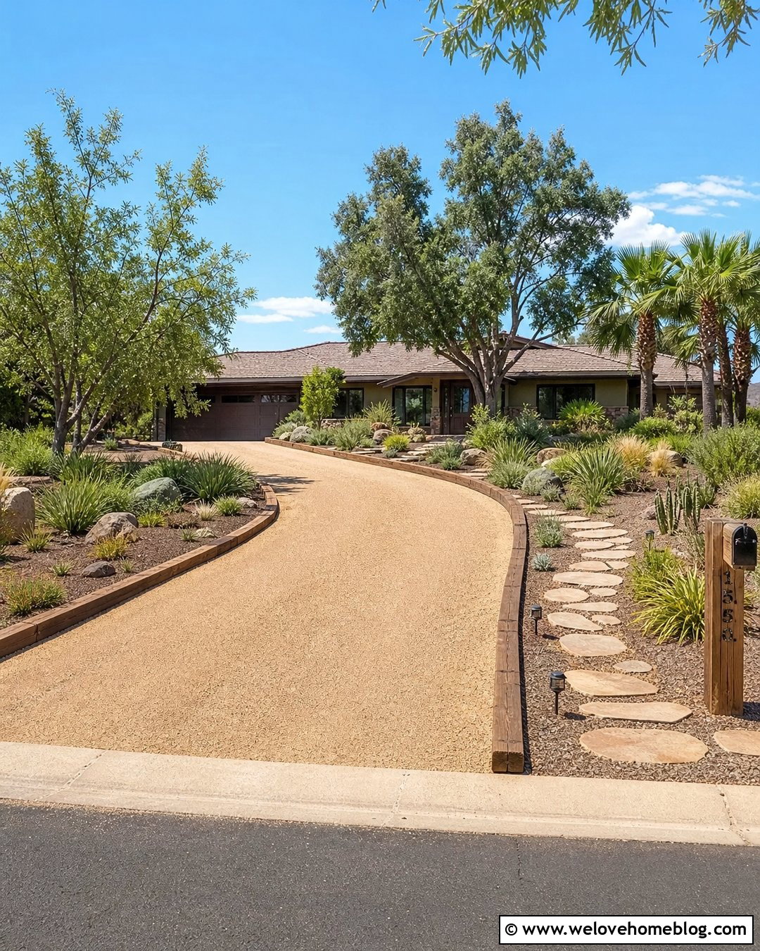 Decomposed Granite Driveway With Timber Edging - 25 Gravel Driveways Ideas