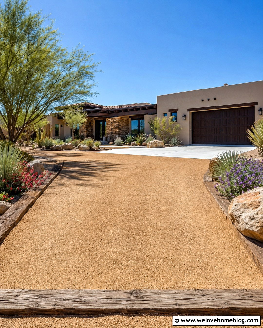 Decomposed Granite Driveway With Timber Edging - 20 driveway construction ideas