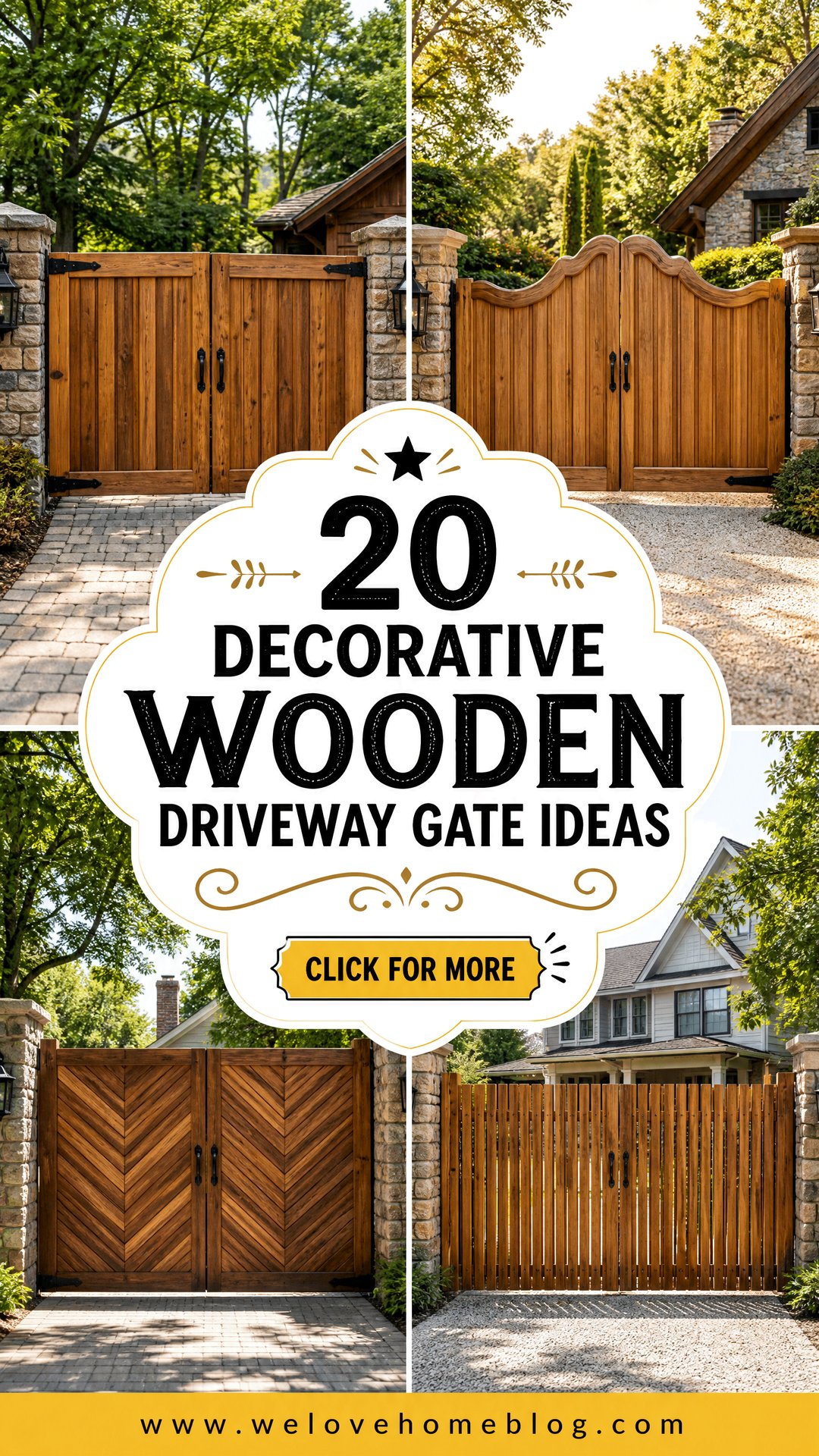 20 Decorative Wooden Driveway Gate Ideas for Rustic Curb Appeal - 20 Decorative Wooden Driveway Gate Ideas for Rustic Curb Appeal