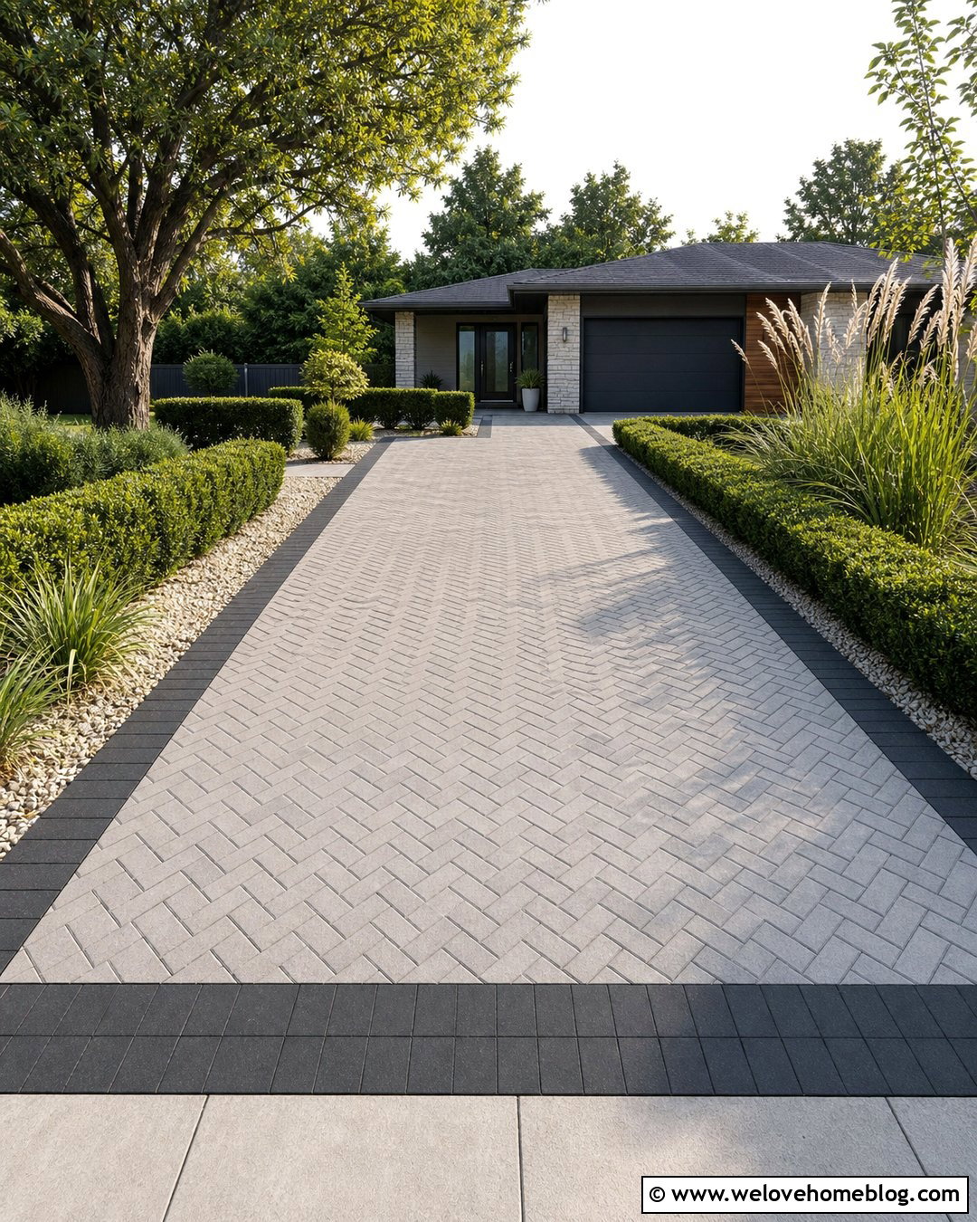 Degree Herringbone Block Paving Driveway - 35 Block Paving Driveway Ideas