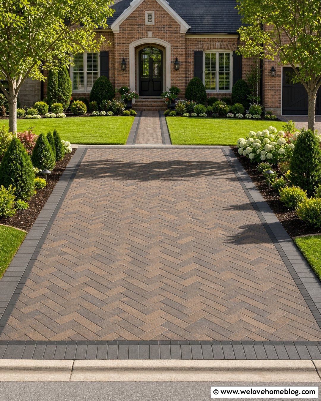 Degree Herringbone Block Paving Driveway - 35 Block Paving Driveway Ideas