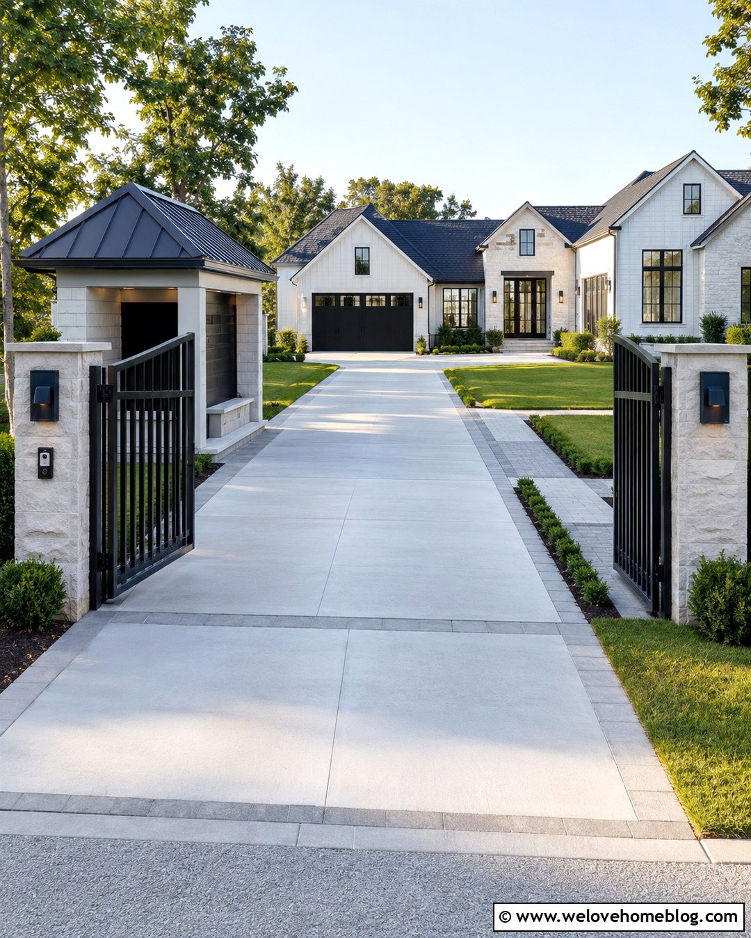 Delivery Access Gate With Concrete Driveway - 20 Driveway Automation Inspiration Ideas