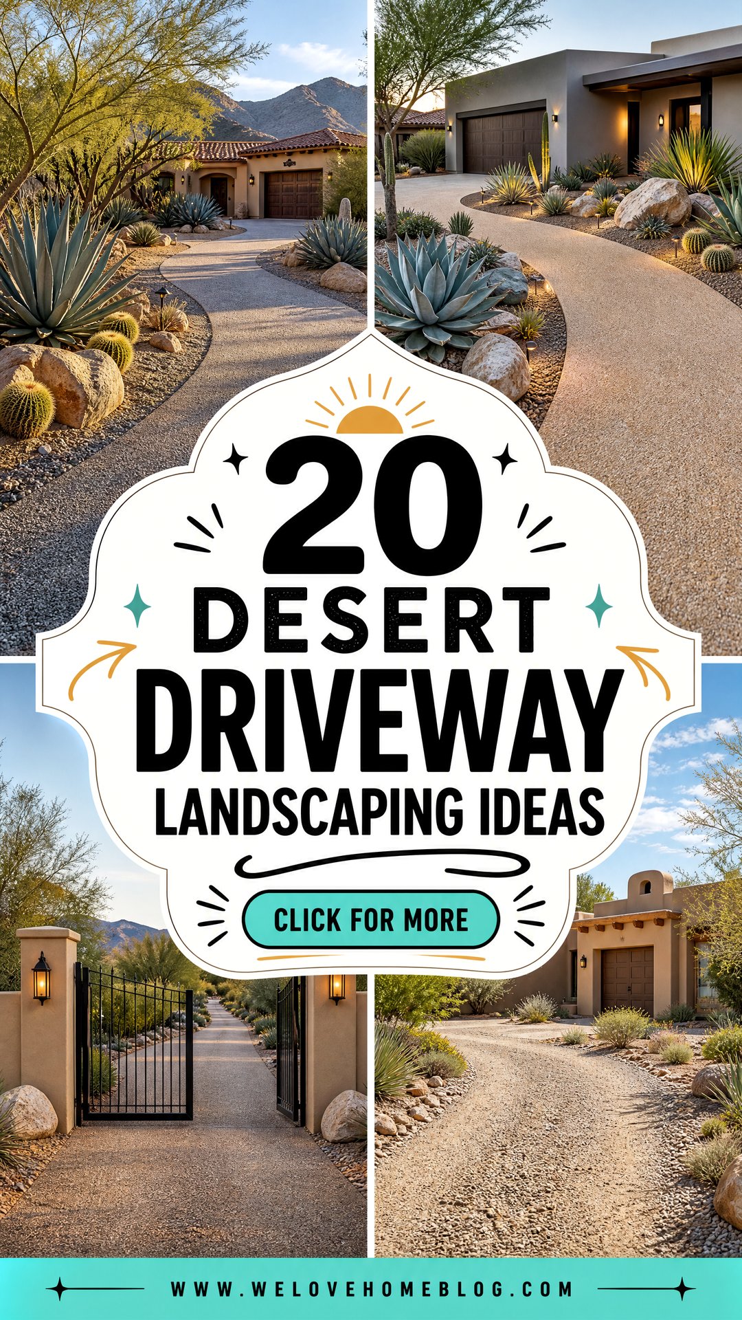 20 Desert Driveway Landscaping Ideas for Water-Wise Homes - 20 Desert Driveway Landscaping Ideas for Water-Wise Homes