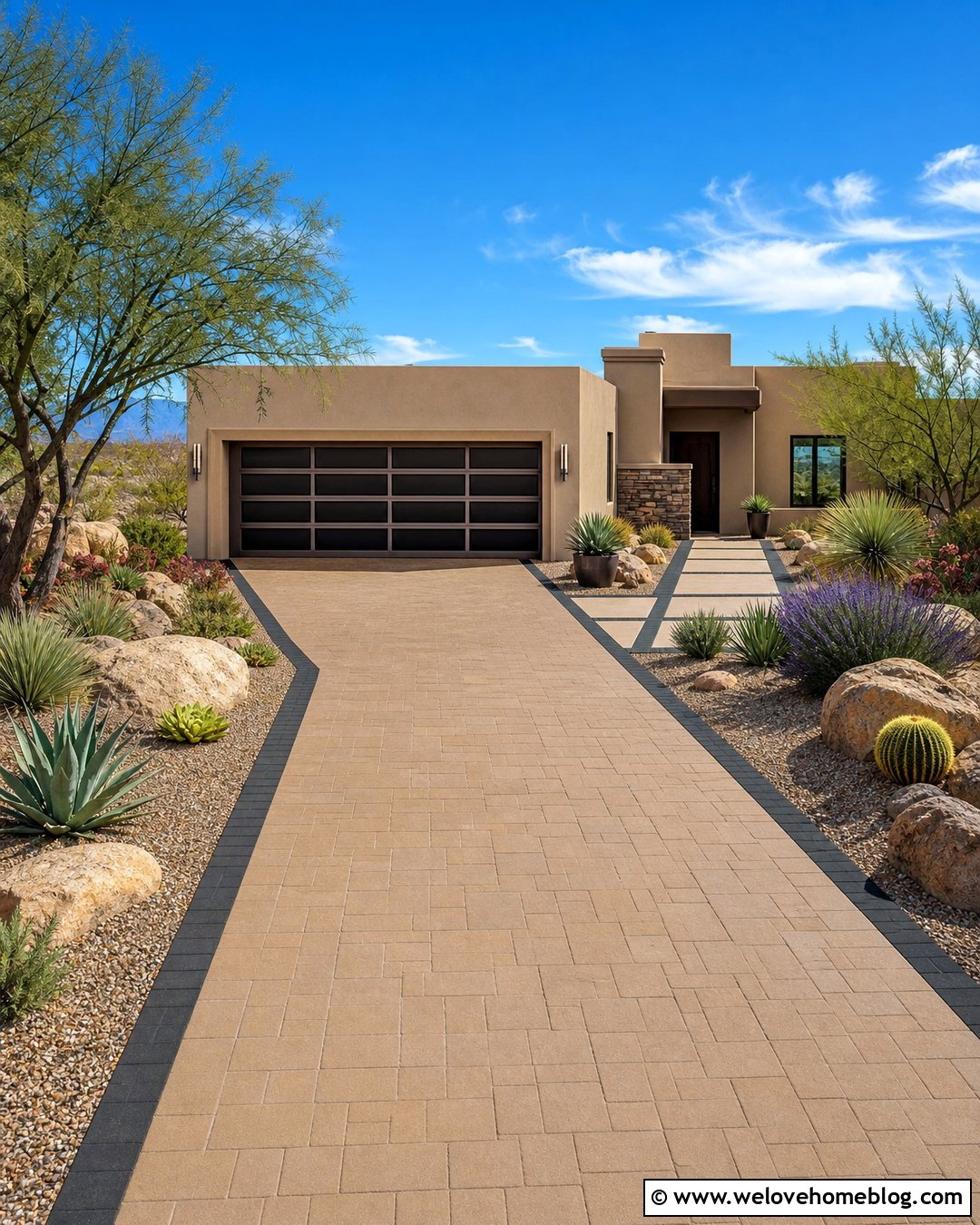 Desert Driveway With Succulent Landscaping - 25 landscaping next to driveway ideas