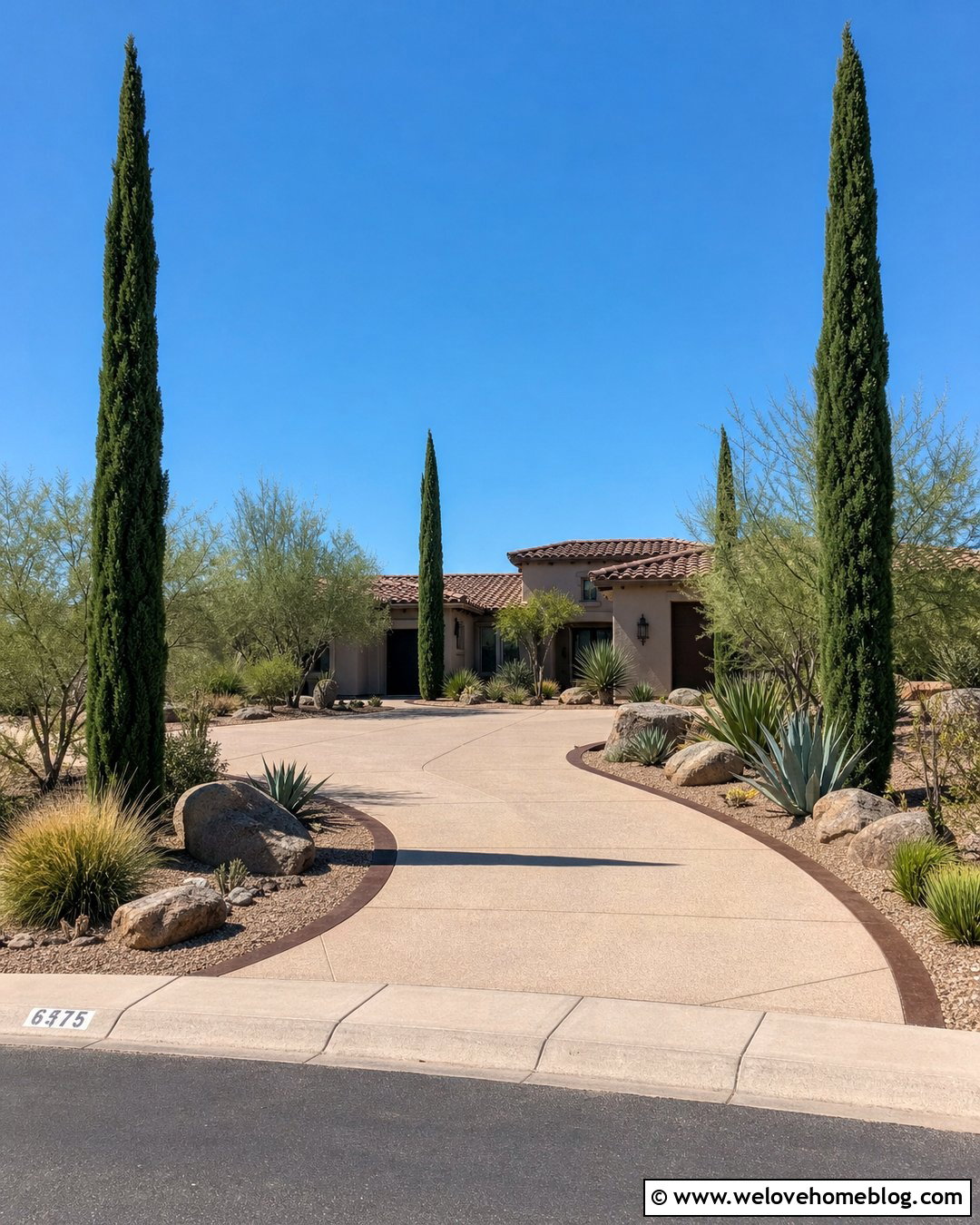 Desert Italian Cypress Driveway - 20 Italian Cypress Driveway Ideas