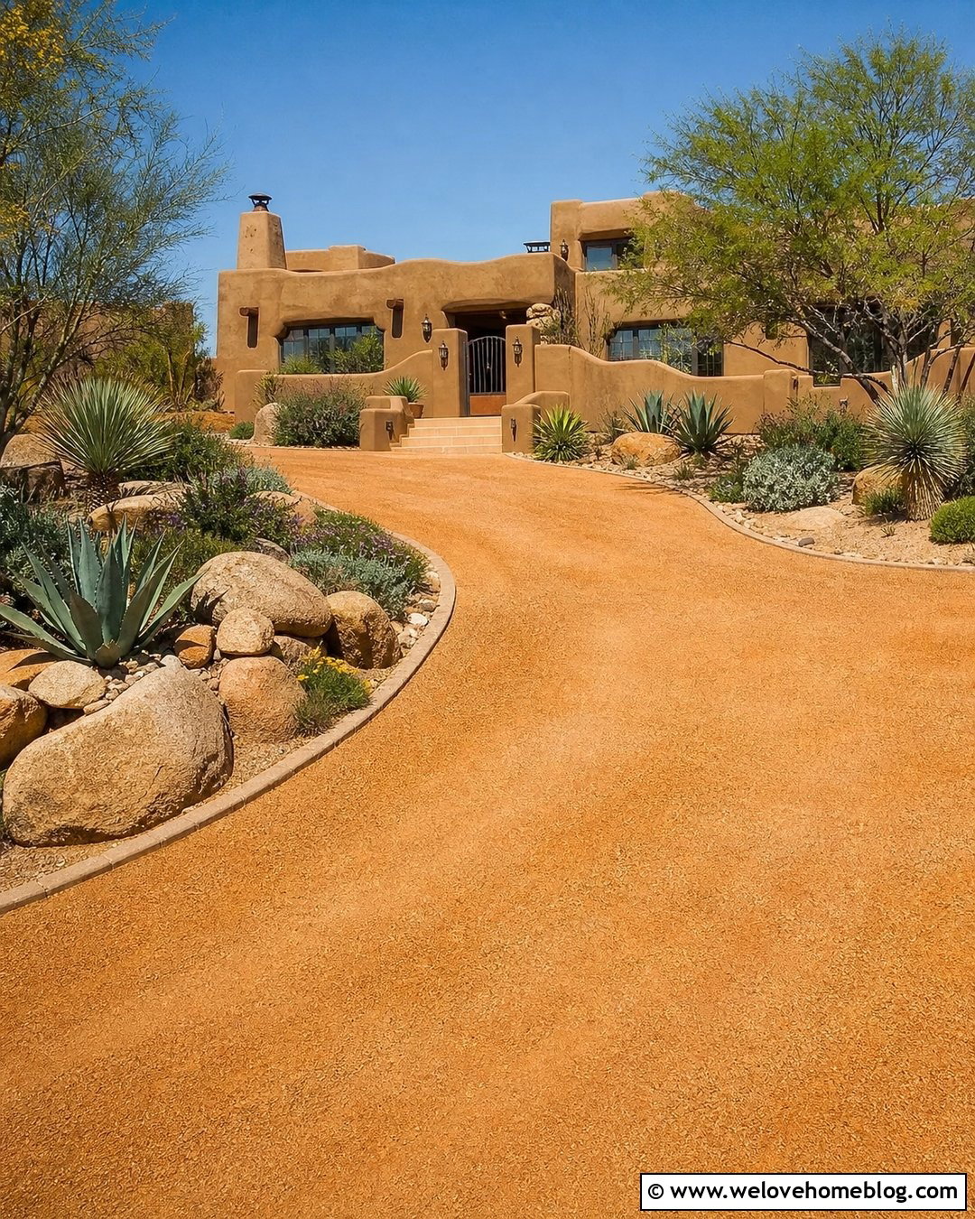 Desert Rock Driveway - 35 Rock Driveway Ideas