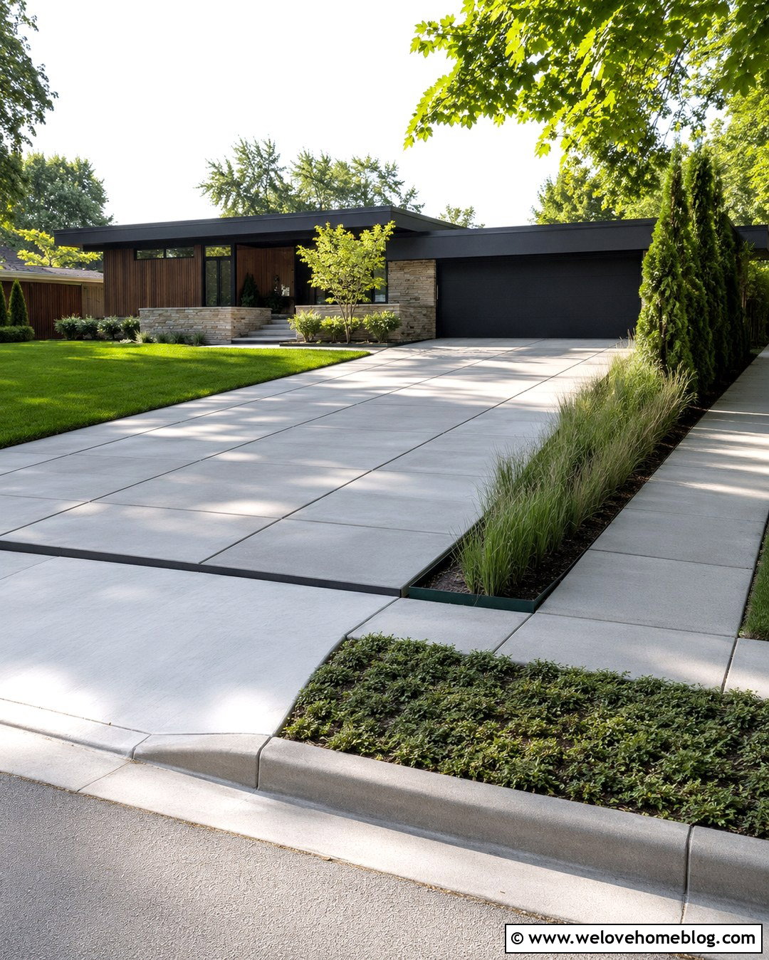 Diagonal Corner Driveway - 20 Corner Driveway Ideas