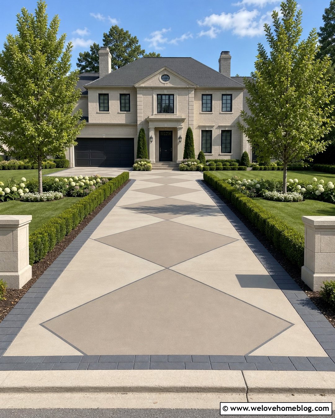 Diamond Driveway Paint With Paver Edging - 30 driveway paint ideas