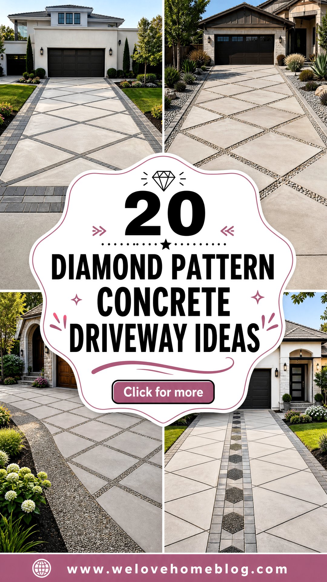 20 Diamond Pattern Concrete Driveway Ideas for Lasting Style - 20 Diamond Pattern Concrete Driveway Ideas for Lasting Style