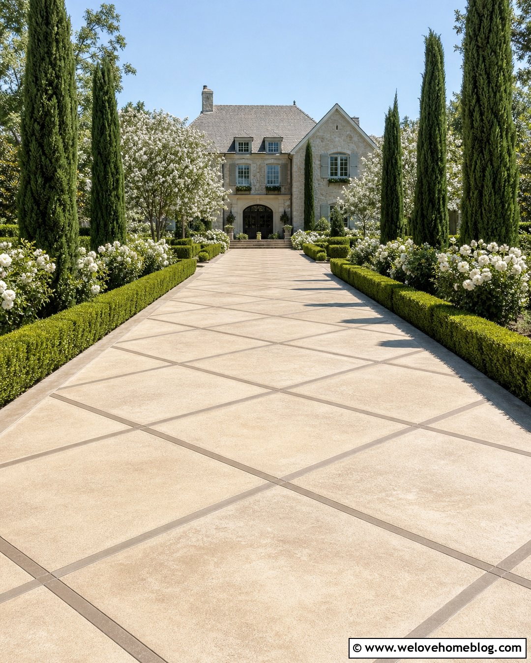 Diamond Pattern Concrete Driveway - 40 concrete driveway ideas