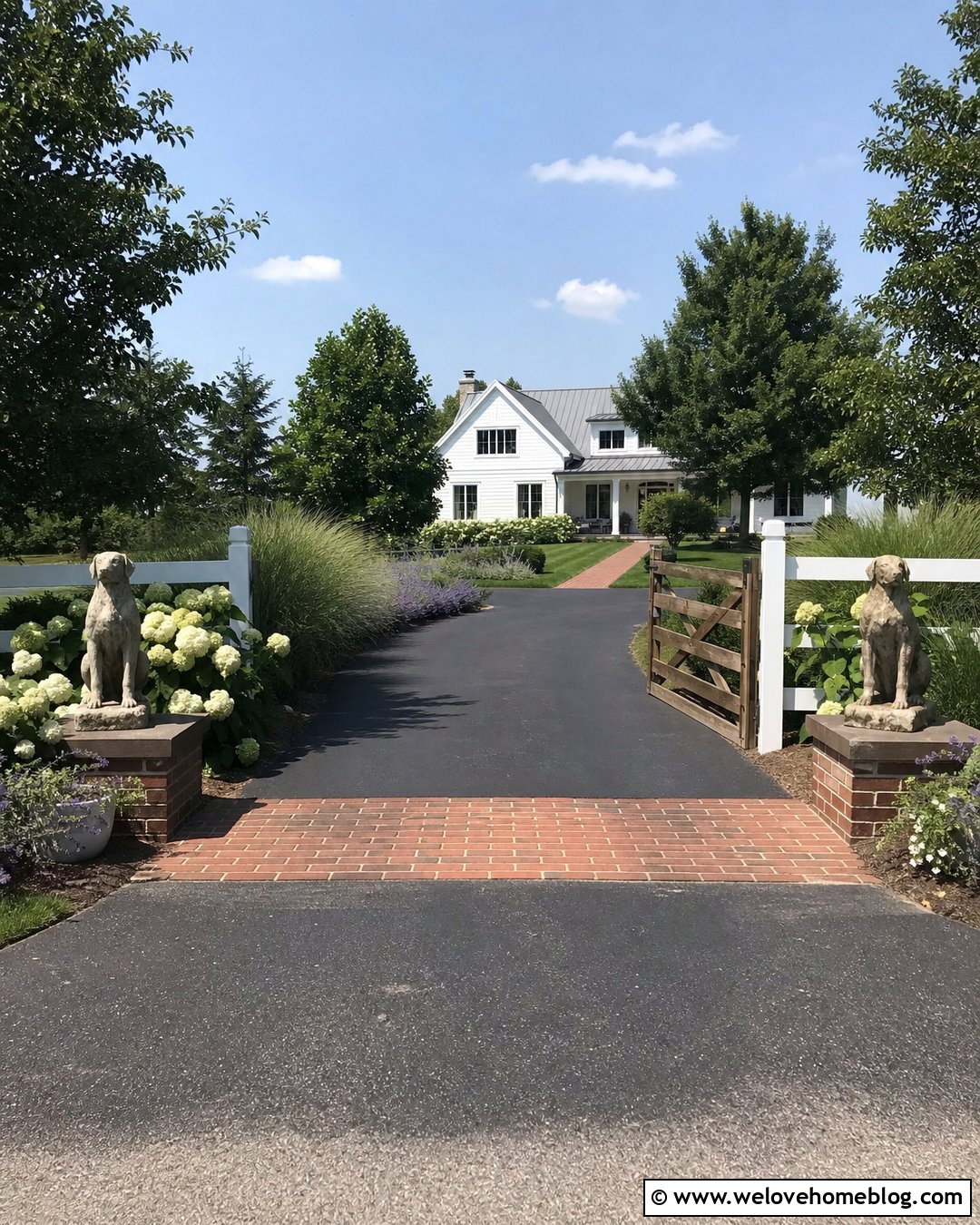 Dog Statues for Farmhouse Driveway - 20 Driveway Entrance Statues Ideas
