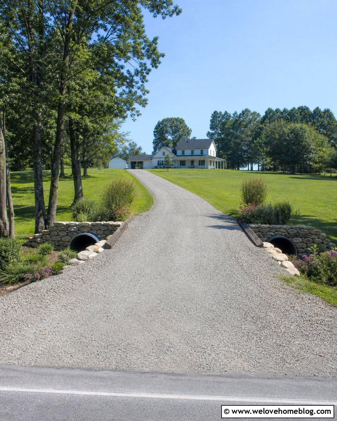 Double Culvert Driveway Bridge With Wide Gravel Entrance - 20 Driveway Bridge Over Ditch Ideas