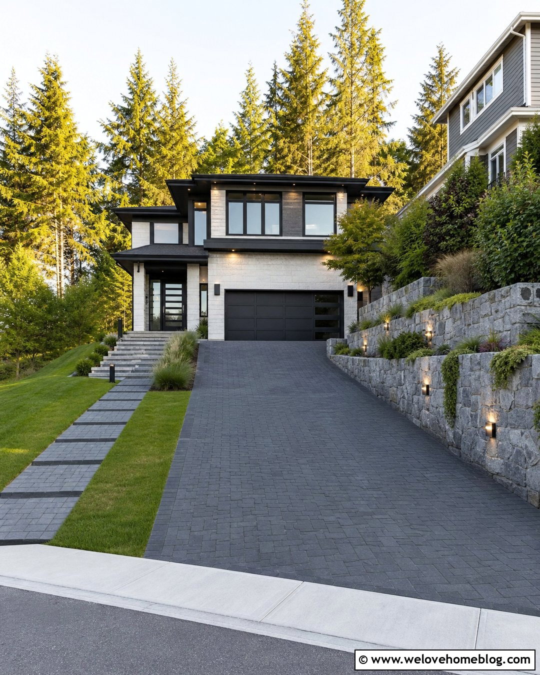 Double Driveway With Retaining Wall Landscaping - 30 Double Driveway Ideas