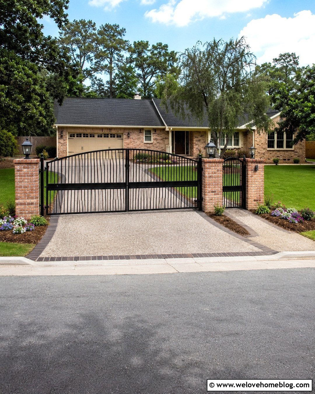 Double Swing Aluminum Driveway Gate - 20 driveway & walkway aluminum gates ideas