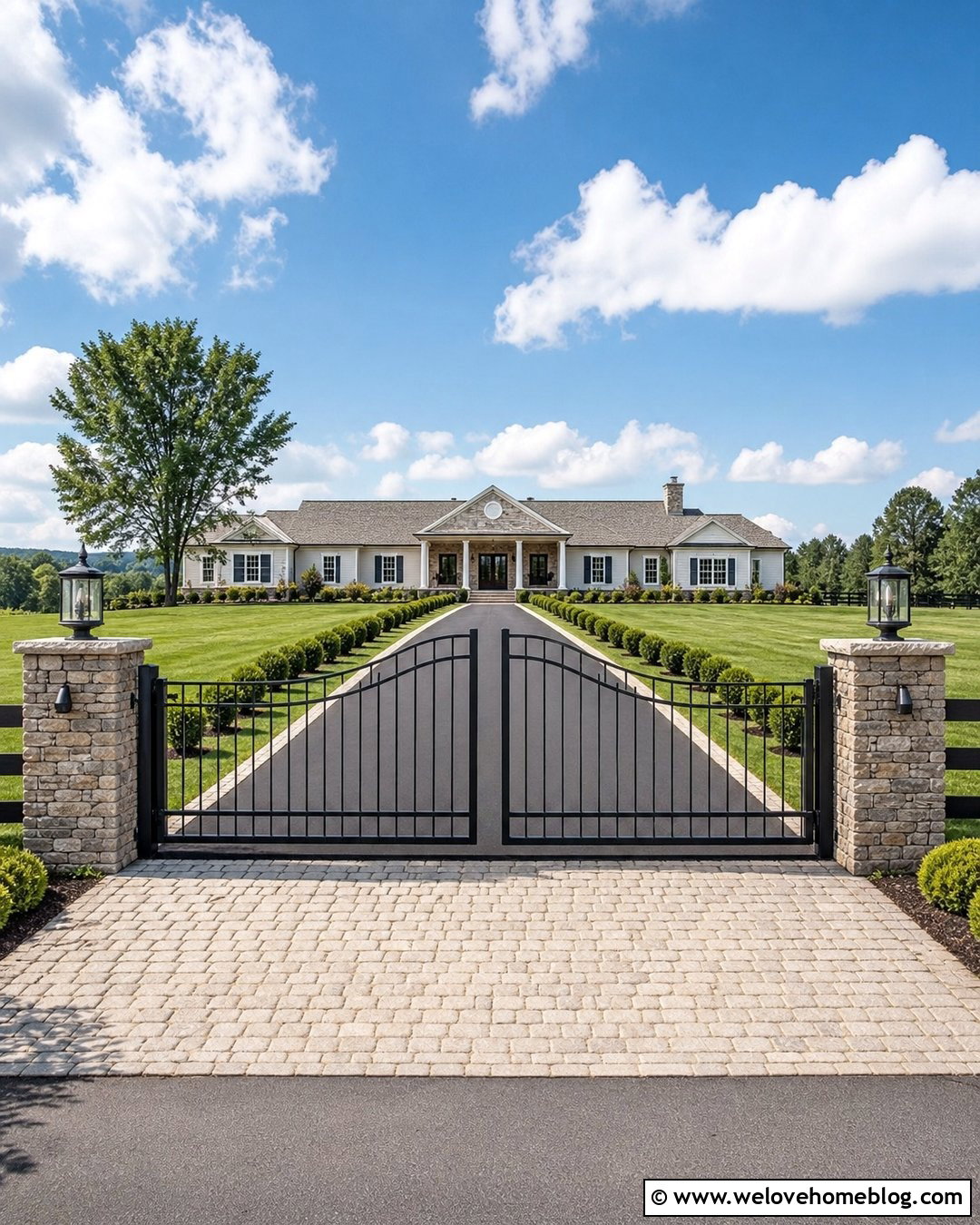 Double Swing Ranch Gate - 20 Ranch Driveway Gate Ideas