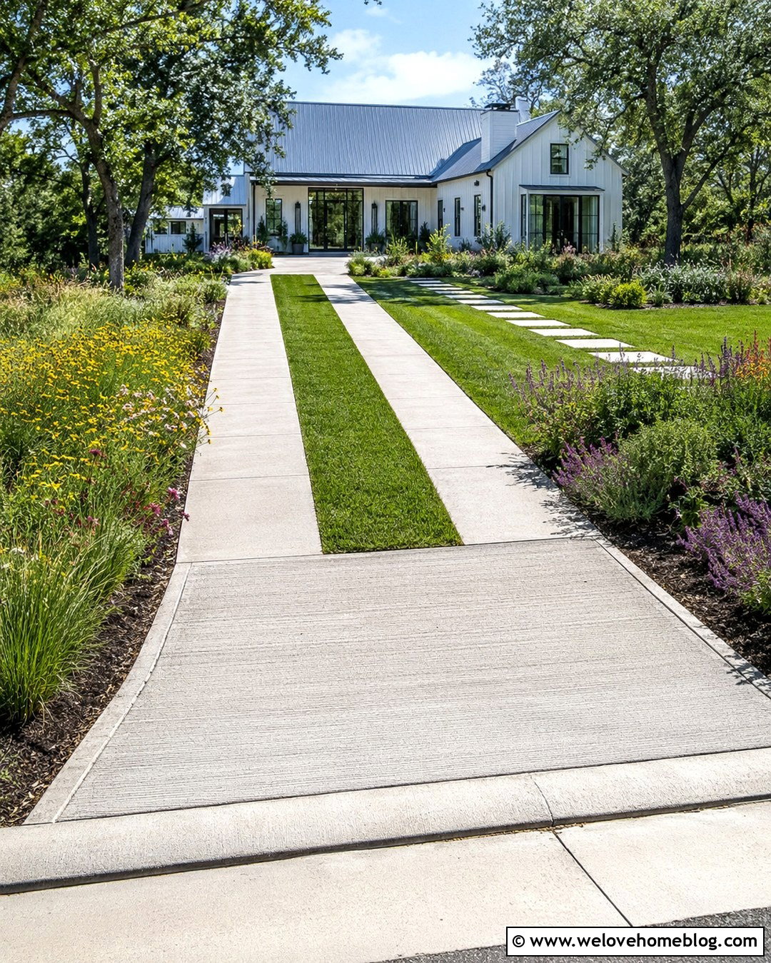 Driveway Access Ramp With Grass Strips - 20 Driveway Access Ramp Ideas