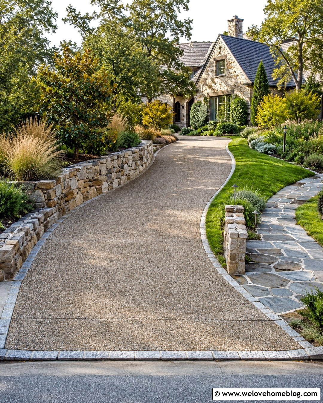 Driveway Access Ramp With Stone Border - 20 Driveway Access Ramp Ideas