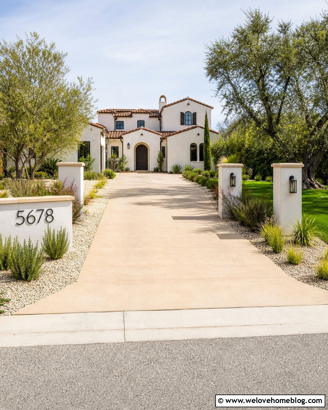 Driveway Address Sign On A White Stucco Wall - 25 Driveway Address Sign Ideas