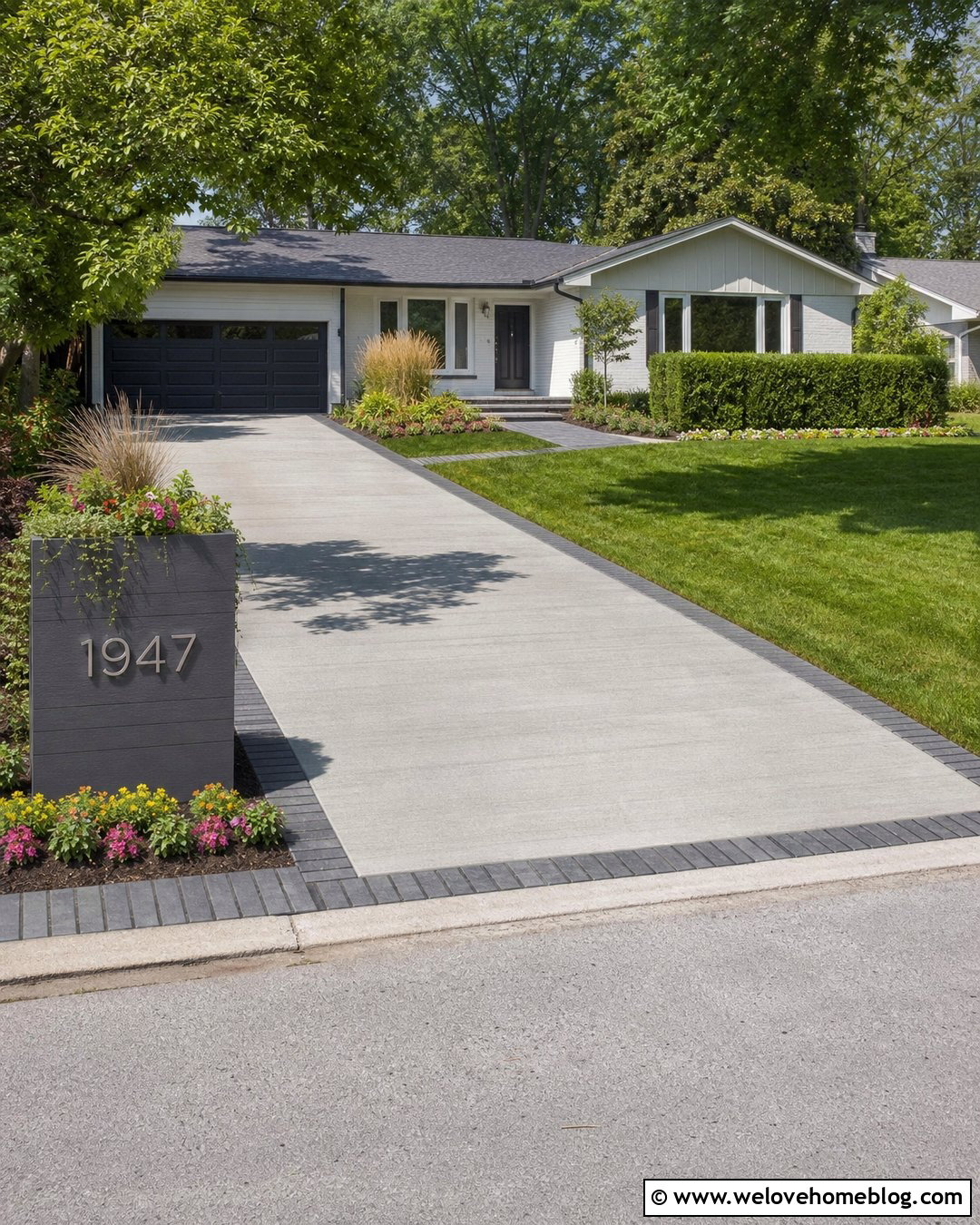 Driveway Address Sign With Planter Box - 25 Driveway Address Sign Ideas