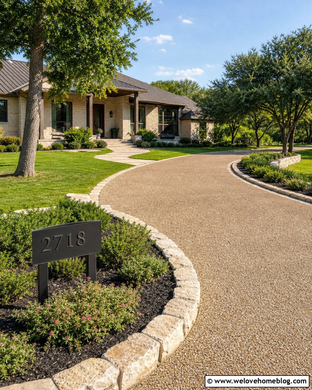 Driveway Address Sign With Stone Border - 35 house number sign for yard driveways ideas