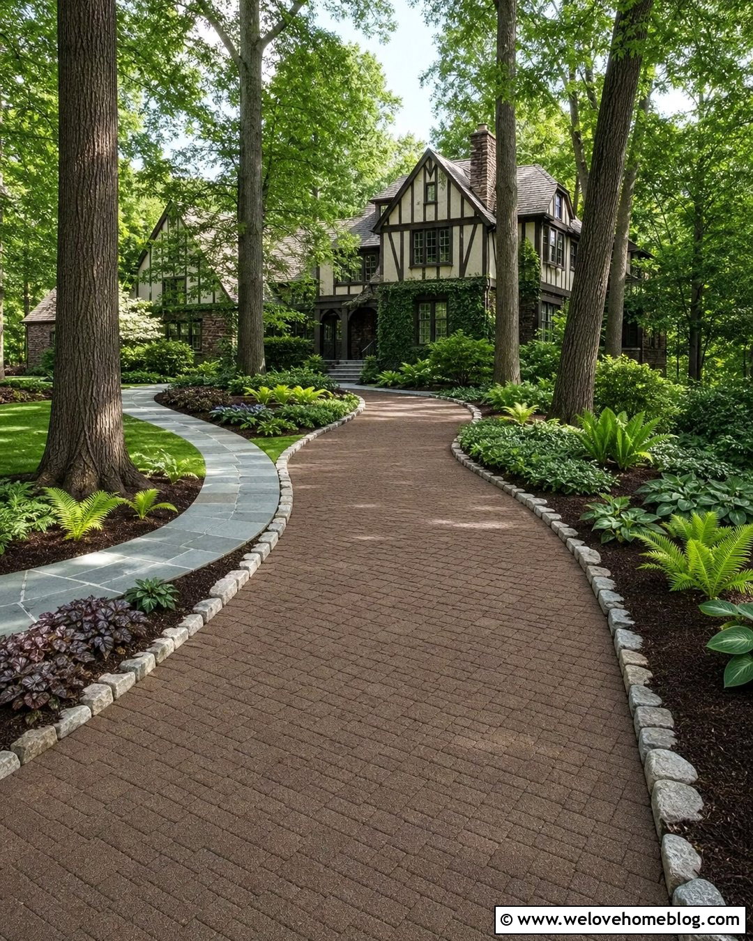 Driveway And Sidewalk With Shade Garden Landscaping - 20 Driveway And Sidewalk Landscaping Ideas