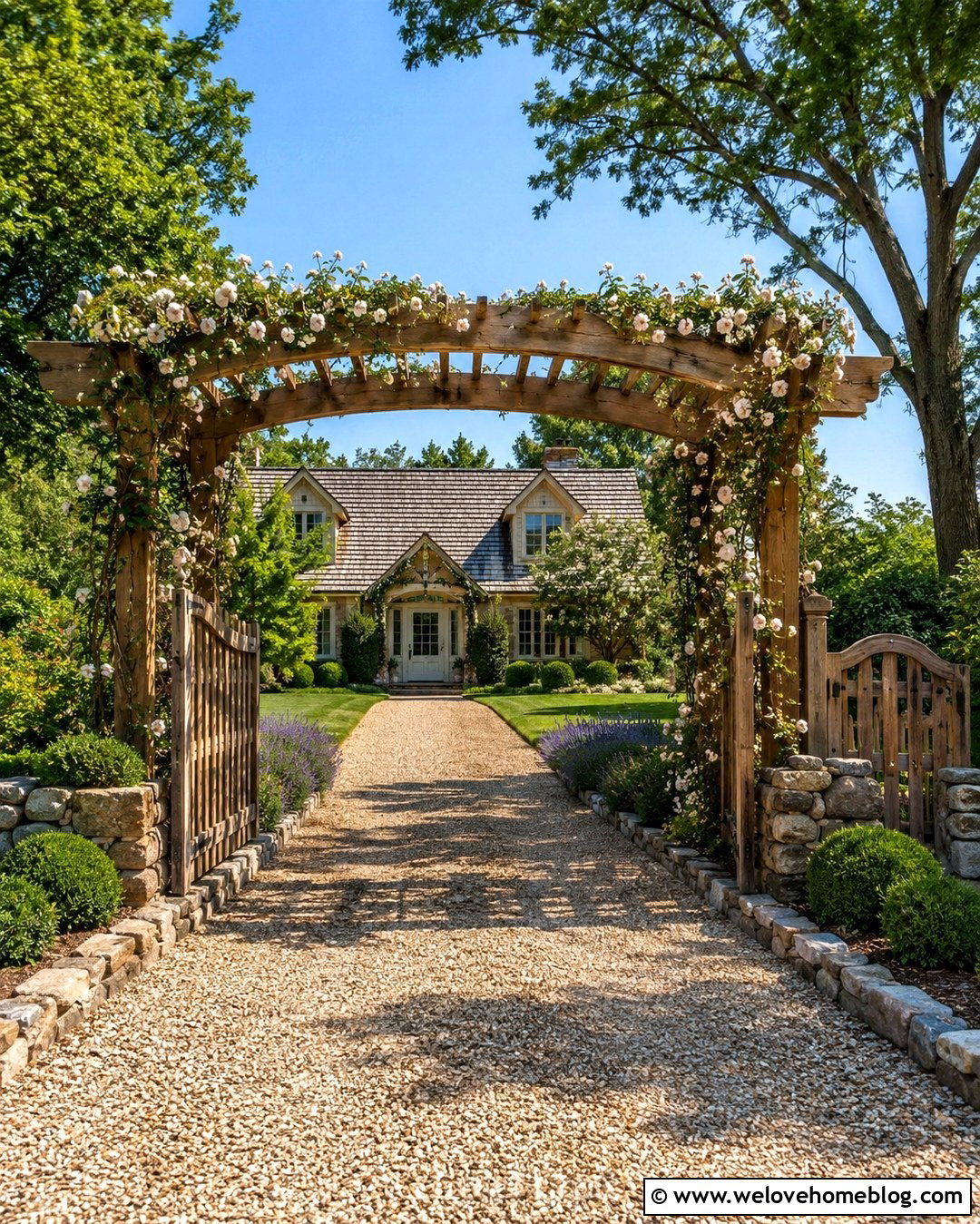 Driveway Arbor With Climbing Plants - 20 Driveway Decorations Ideas