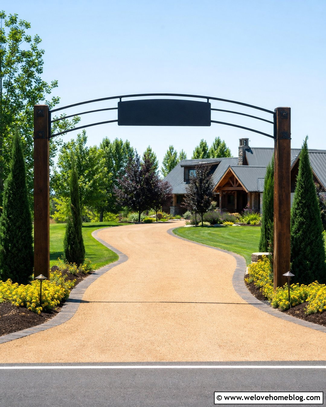 Driveway Arch With Address Sign - 20 Driveway Arch Ideas