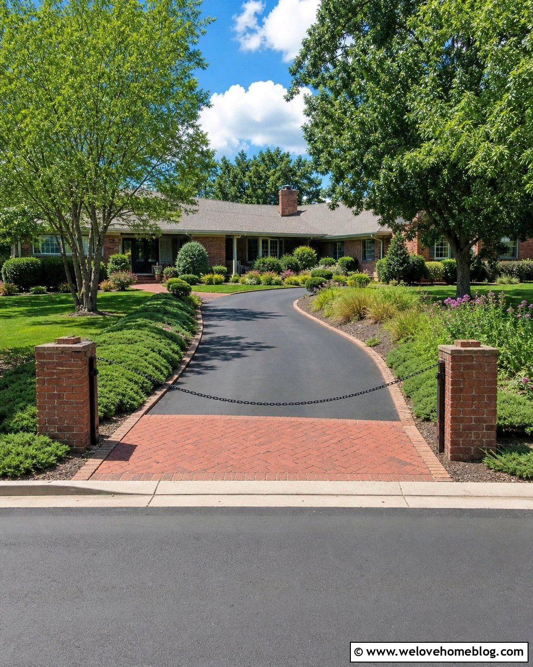 Driveway Barrier With Address Pillars - 25 Driveway Barrier Ideas