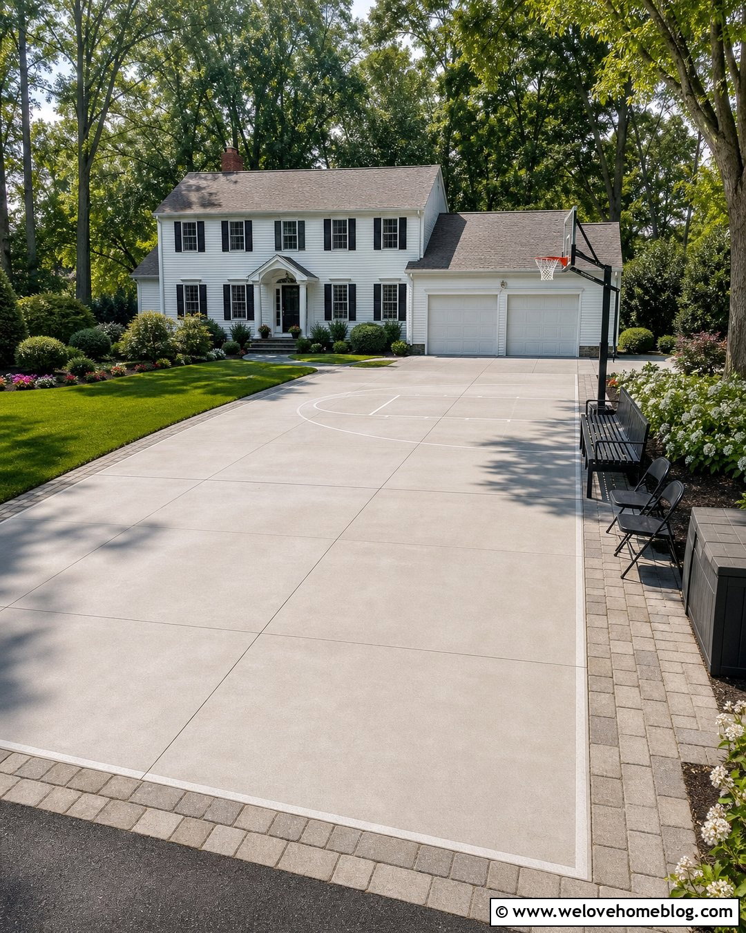 Driveway Basketball And Seating Hangout - 20 driveway hangout ideas