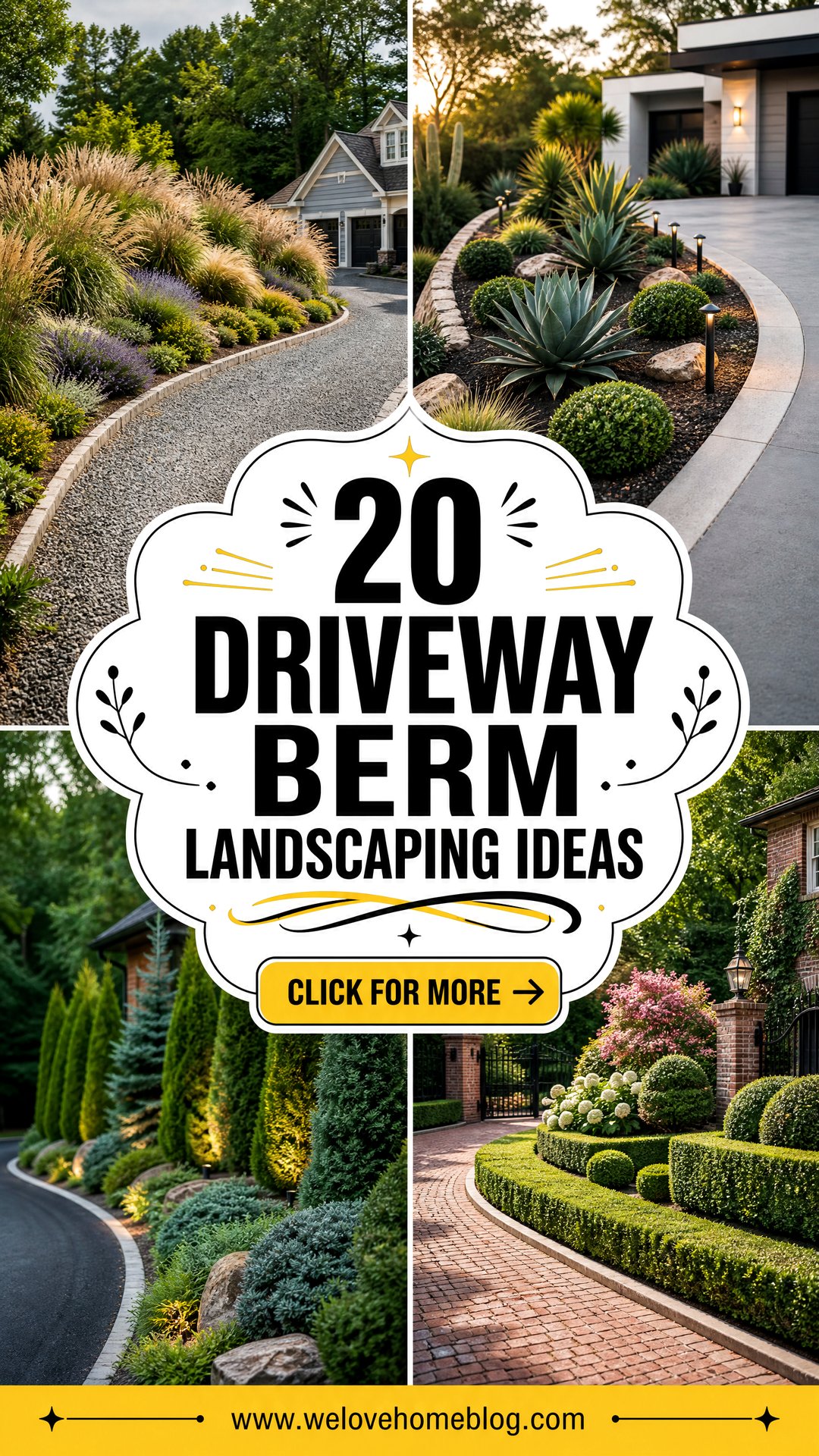 20 Driveway Berm Landscaping Ideas for a Beautiful Entry - 20 Driveway Berm Landscaping Ideas for a Beautiful Entry