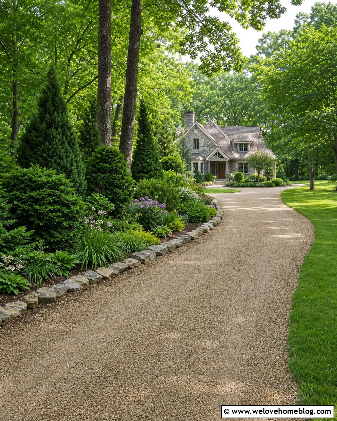 Driveway Berm With Evergreen Screening - 20 driveway berm landscaping ideas