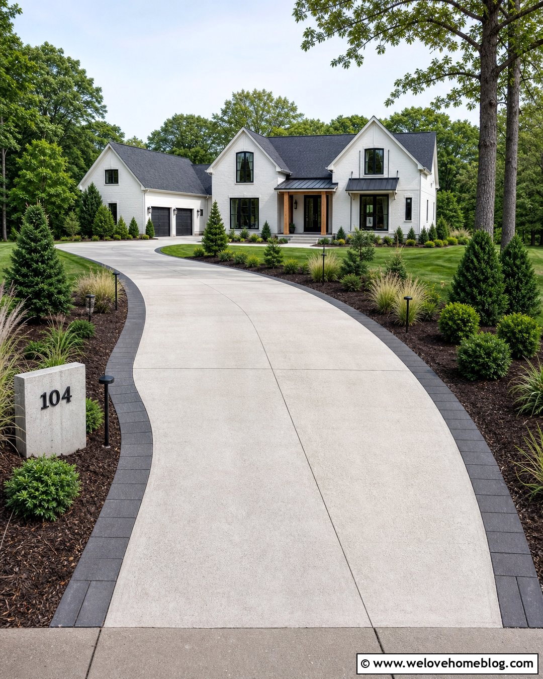 Driveway Border With Landscape Lighting - 40 driveway edges and borders ideas