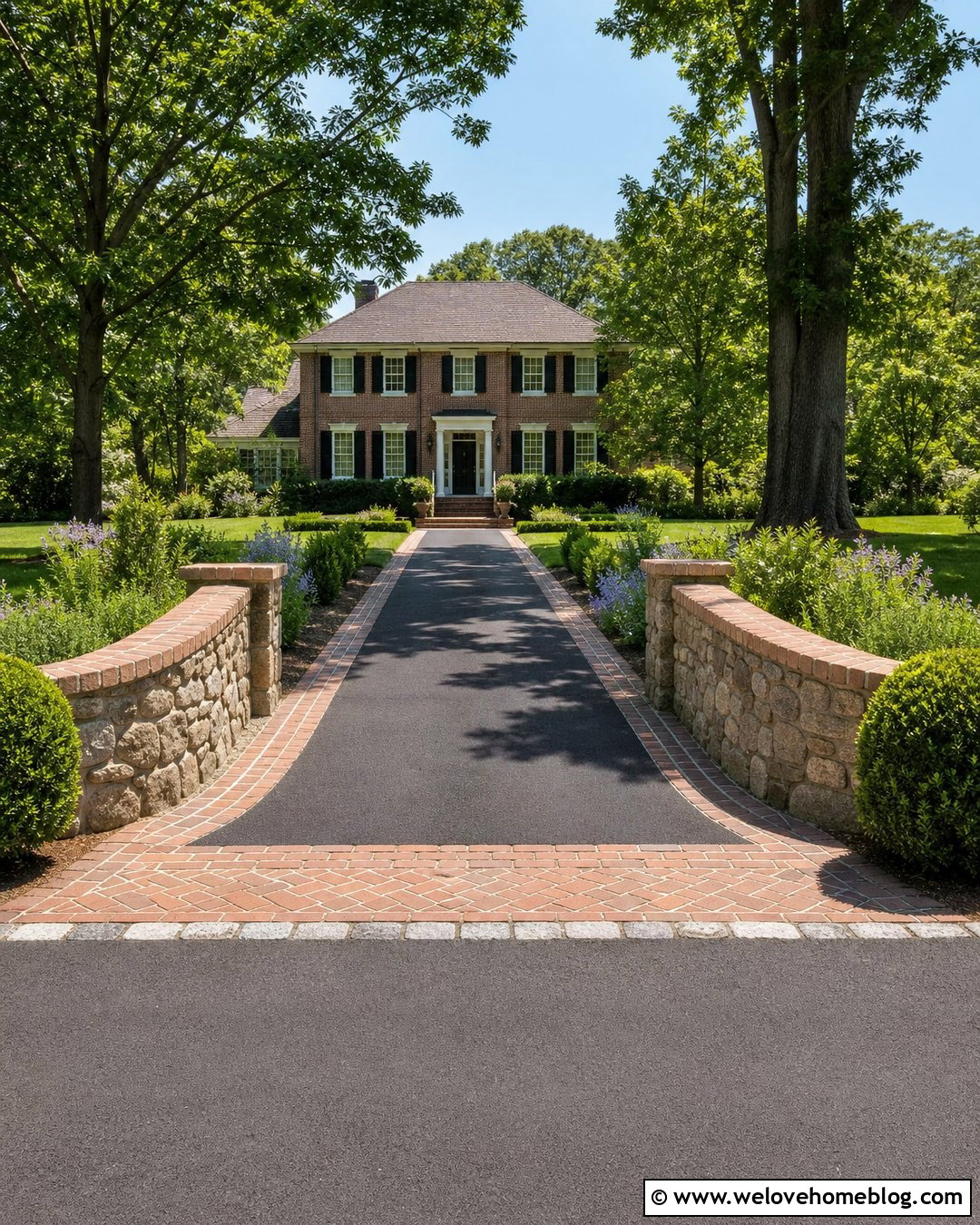 Driveway Bridge With Brick and Stone Borders - 30 Driveway Bridge Ideas