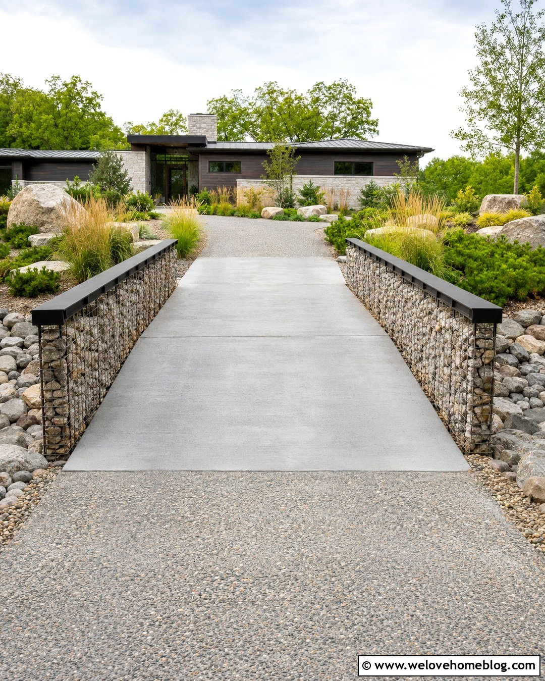 Driveway Bridge With Gabion Side Walls - 20 bridge over creek driveway ideas