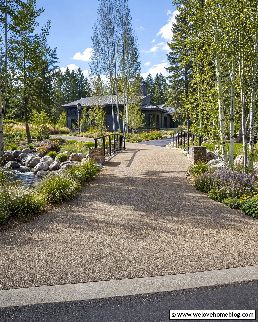 Driveway Bridge With Native Plant Landscaping - 30 Driveway Bridge Ideas