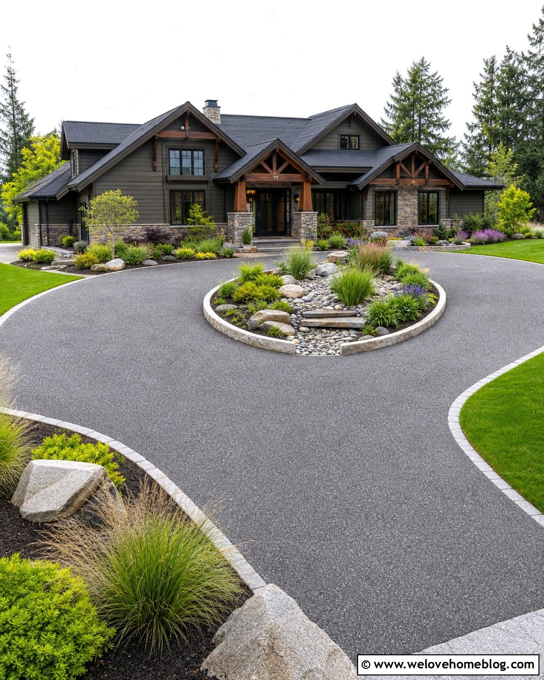 20 Driveway Center Island Ideas That Elevate Curb Appeal
